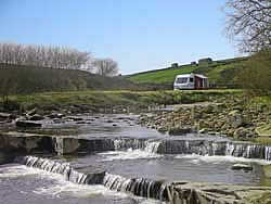 Waterfalls on the River Swale at Hoggarths Campsite